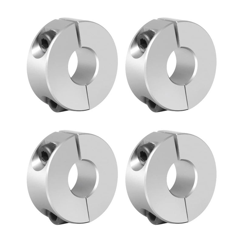 Sinoblu Store 4pcs 15mm Bore Double Split Shaft Collar - Two-Piece Set Screw Style Aluminum Clamp, 35mm OD, 12mm Thickness with M5 Set Screw - Image 1